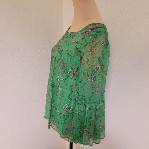 Sundance Green Floral Flowy Top - Picture 5 of 7